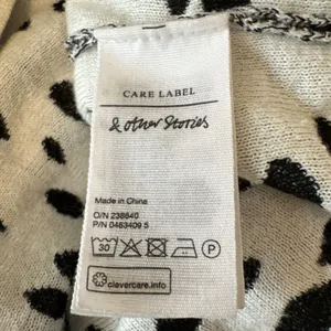 & Other Stories Crew Neck Black Cream Polka Dot Sweater Size S Cotton Modal Silk thumbnail 8