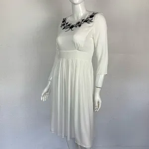 Mod Ref Midi‎ Dress Small White Embroidered Boho Resort Beach Bridal Casual thumbnail 7
