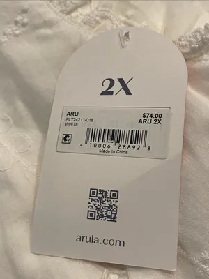 Arula Cotton White Lace Tie Front Tank Vest NWT 2X thumbnail 4
