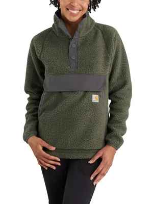 Carhartt Women’s Fleece Jacket Green Quarter Snap Size 1X thumbnail 1