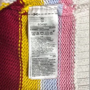 GAP Womens‎ XS Multicolor Stripe Cotton Knit Crewneck Sweater Pullover Preppy thumbnail 8