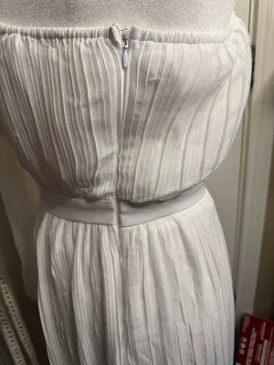 Lulus Always Loving You White Pleated One Shoulder Midi Dress NWT Small thumbnail 5