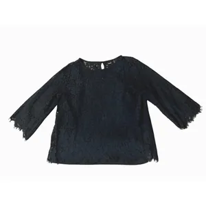 Rafaella Blouse Womens L Used Black Floral Lace Attached Cami thumbnail 4