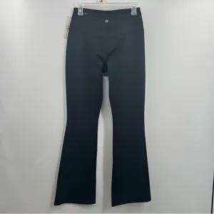 NIC+ZOE Active TLC Flare Leggings M Black Crossover Foldover Waist NWT thumbnail 3