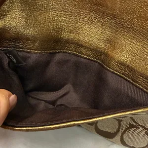 y2k COACH Gold Buckle Signature Pouch thumbnail 4