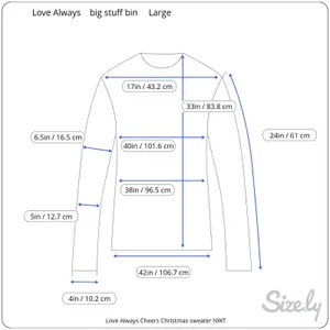 Love Always Cheers Christmas sweater NWT thumbnail 9