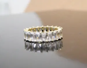 14k White Gold/Silver Baguette Ring Gold Size 7.5 thumbnail 6