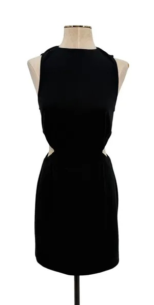 Elliatt Audrina Black Cutout Sheath Cocktail Dress NWT Missing Overlay‎ Small thumbnail 1