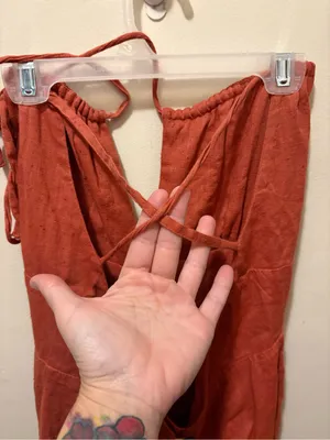 Free People halter wide leg romper Terra cotta size XS thumbnail 4