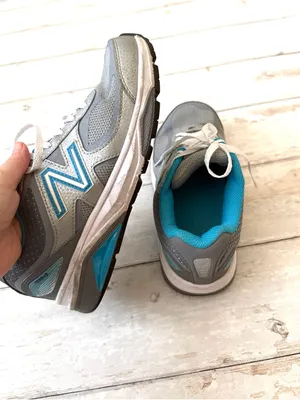 New Balance Size 6.5 Women’s Wide Sneakers Tennis Athletic Shoes Blue Gray thumbnail 4