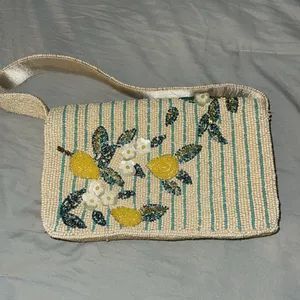 NWT Yellow and Green Floral with Lemons Beaded Bag Viral TikTok Marshall’s Bag thumbnail 3