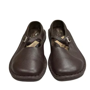 Sbicca Mary Jane Buckle Strap Shoes‎ 6.5 Brown Pebbled Leather Comfort Cottage thumbnail 5