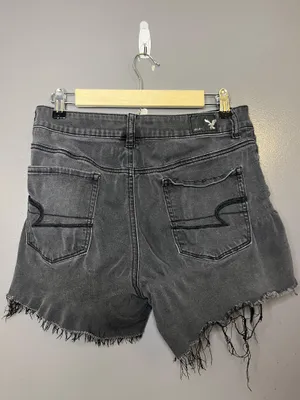 American Eagle Outfitters Shorts Womens 12 Gray Hi Rise Shortie Stretch Cutoff thumbnail 3