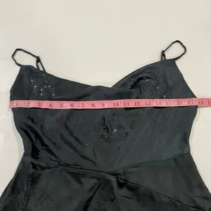 Oh Polly Black Rhinestone Mini Dress NWT Spaghetti Strap US 8 thumbnail 6