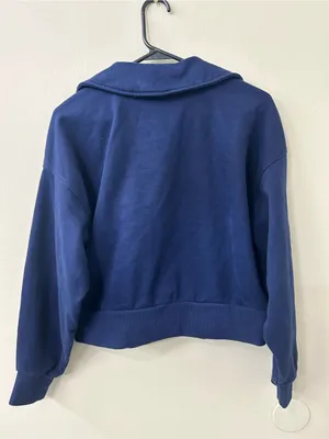 Beyond Yoga Street Smart Pullover After Dark Navy Sz XS thumbnail 4
