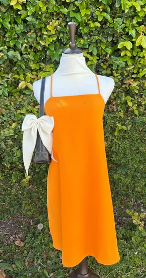 ✨bright orange Zara mini sun dress thumbnail 1
