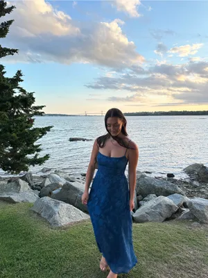 Princess Polly South of France Maxi Dress Navy thumbnail 3