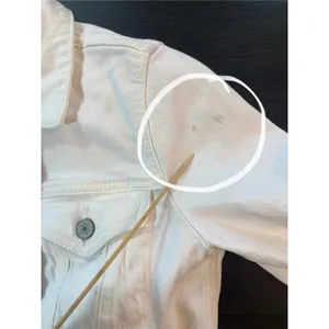 Abercrombie & Fitch White Denim Trucker Jacket Womens XS 144J0317 Stretch Cotton thumbnail 9