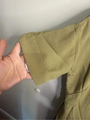 Everlane Olive Short-Sleeve Tie-Waist Jumpsuit thumbnail 8