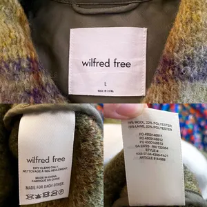 Jacket Ganna Shirt Shacket Fuzzy Wool Plaid Prairie Sage Mint L GUC thumbnail 7