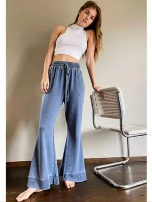 Free People Cozy Cool Girl Lounge Pants in a washed black grey finish XL thumbnail 8