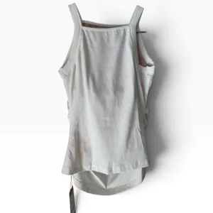 NWT OGL Plantive Chic Square Neck Ruched Rib Bra Tank Top White Size Medium thumbnail 3