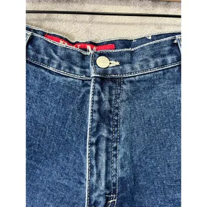 Vintage Y2K BUM Denim‎ Shorts Blue Red Side Trim Tribal Detail Retro 2000s SZ 30 thumbnail 6