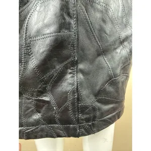Vintage Maxam Women’s Black Lambskin Leather Jacket Italian Mosaic Size M NWT thumbnail 7
