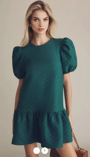Anthropologie Maeve Puff-Sleeve Drop-Waist Mini Dress thumbnail 1