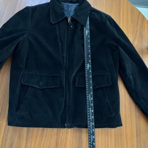 Vintage 90s Distressed Black Suede Leather Bomber Jacket Quilted Lining No Size thumbnail 15