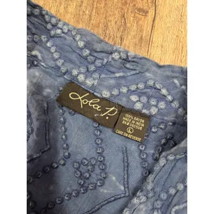 Lola P Mineral Wash Blue Rayon Cardigan Duster Made in India Size Large thumbnail 5