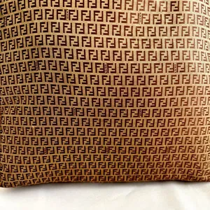 Authentic Fendi Zucca Monogram Tote Bag Brown Nylon Leather Zipper vintage thumbnail 2