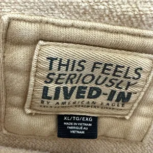 American Eagle Smiley Face Graphic Sweatshirt XL Crewneck Tan Y2K Streetwear Alt thumbnail 2