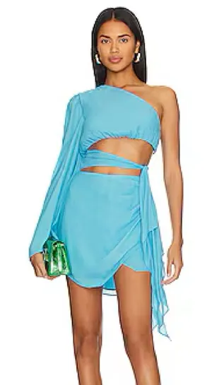 Revolve NBD Viviana Mini Dress in Aqua Blue thumbnail 1