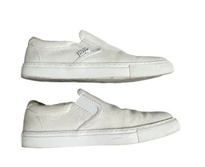 J Crew Woman's Ivory Corduroy Slip-On Sneakers with Sherpa Lining Cozy Size 9 thumbnail 7