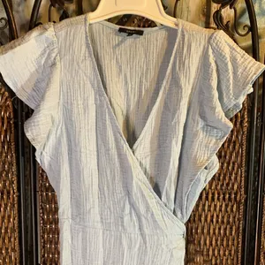 Drew Light Blue Wrap Dress Size M thumbnail 3