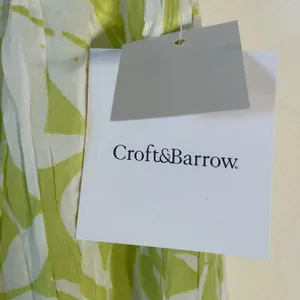 Croft & Barrow‎ Womens XL Lime Green White Tropical Leaf Midi Skirt NWT thumbnail 4