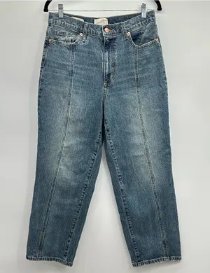 Universal Thread Vintage Straight Wide Leg Panel Design Distressed Hem Jeans 30R thumbnail 1