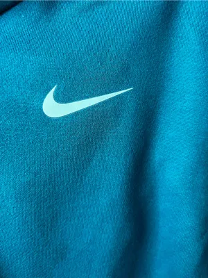 Nike Essentials Teal Blue Full Zip Hooded Athletic Sweatshirt Hoodie thumbnail 4