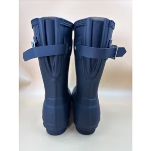 New Hunter Women's Navy Blue Original Short Back Adjustable Rain Boots Size 6 thumbnail 5