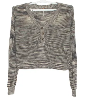 Free People Sweater Mercury Henley Y2K Grunge Cottage Boho Indie Cozy 90s Medium thumbnail 1