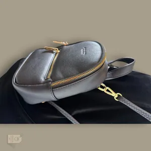 Black Mini Backpack Convertible Crossbody Bag | Gold-Tone Hardware thumbnail 2