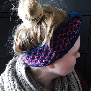 BOUTIQUE Chunky Cable Knit Ear Warmer Headband Teal OS New Winter thumbnail 1