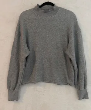 J.Crew Womens Mock Neck Sweatshirt Gray Cotton French‎ Terry Pullover Size M thumbnail 1