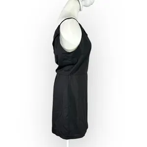 Superdown Keyonne Mini Dress Women's Medium Black Asymmetric Draped Off Shoulder thumbnail 6