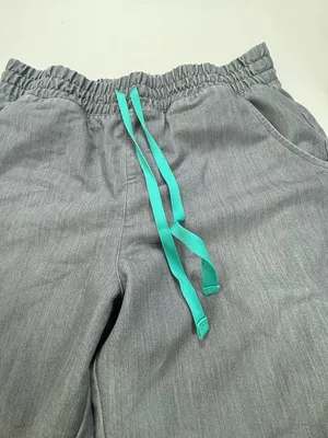 Figs Women's Gray Joggers with Teal Drawstring thumbnail 3