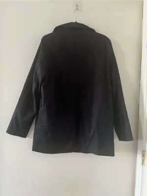 Vintage Y2K Gap Black 100% Cotton Trench Coat Large Button Up Minimalist Outdoor thumbnail 6