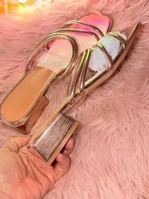Women’s Rose Gold Strappy Slide Mules thumbnail 6
