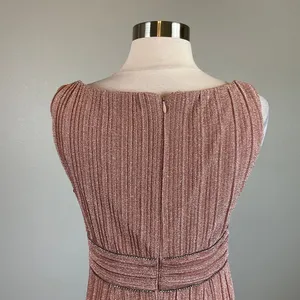 Pink Metallic Beaded Column Gown Women's Size 4 Formal Dress thumbnail 8