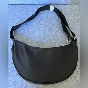 NWOT Lancôme crescent nylon mini shoulder bag black thumbnail 5
